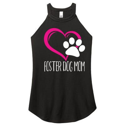 Foster Dog Mom Shirt Cute Dog Paw Heart Women’s Perfect Tri Rocker Tank