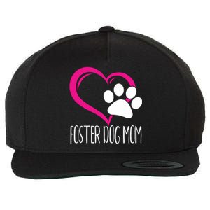 Foster Dog Mom Shirt Cute Dog Paw Heart Wool Snapback Cap