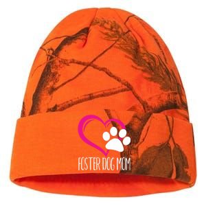 Foster Dog Mom Shirt Cute Dog Paw Heart Kati Licensed 12" Camo Beanie