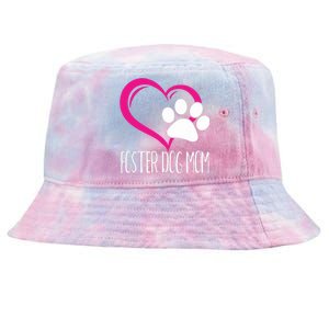 Foster Dog Mom Shirt Cute Dog Paw Heart Tie-Dyed Bucket Hat