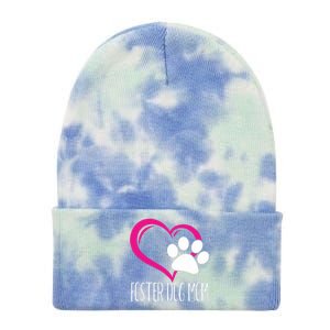 Foster Dog Mom Shirt Cute Dog Paw Heart Tie Dye 12in Knit Beanie