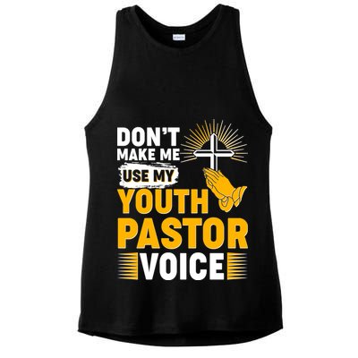 Funny Don't Make Me Use My Pastor Voice Ladies PosiCharge Tri-Blend Wicking Tank