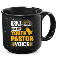 Funny Don't Make Me Use My Pastor Voice 15oz Campfire Ceramic Mug