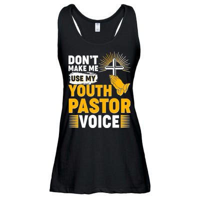 Funny Don't Make Me Use My Pastor Voice Ladies Essential Flowy Tank