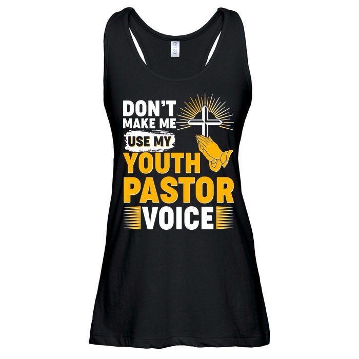 Funny Don't Make Me Use My Pastor Voice Ladies Essential Flowy Tank