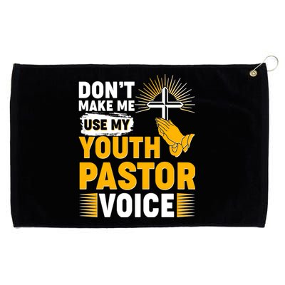 Funny Don't Make Me Use My Pastor Voice Grommeted Golf Towel