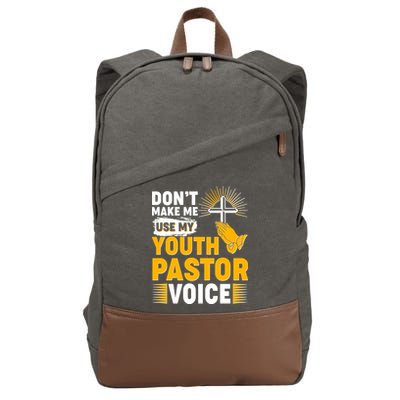 Funny Don't Make Me Use My Pastor Voice Cotton Canvas Backpack