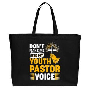 Funny Don't Make Me Use My Pastor Voice Cotton Canvas Jumbo Tote