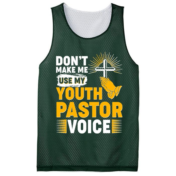 Funny Don't Make Me Use My Pastor Voice Mesh Reversible Basketball Jersey Tank