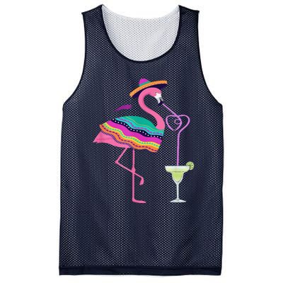 Flamingo Drinking Margarita Mexican Poncho Cinco De Mayo Mesh Reversible Basketball Jersey Tank