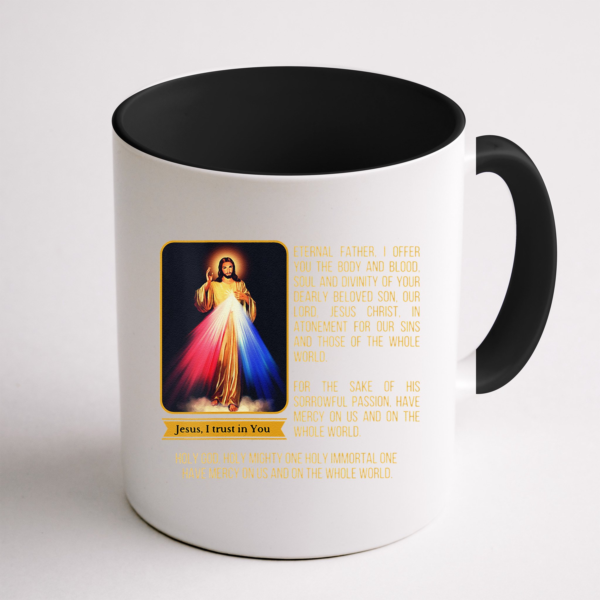 Funny Divine Mercy Jesus Image Chaplet Novena Prayer Catholic Mug