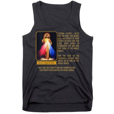 Funny Divine Mercy Jesus Image Chaplet Novena Prayer Catholic Tank Top