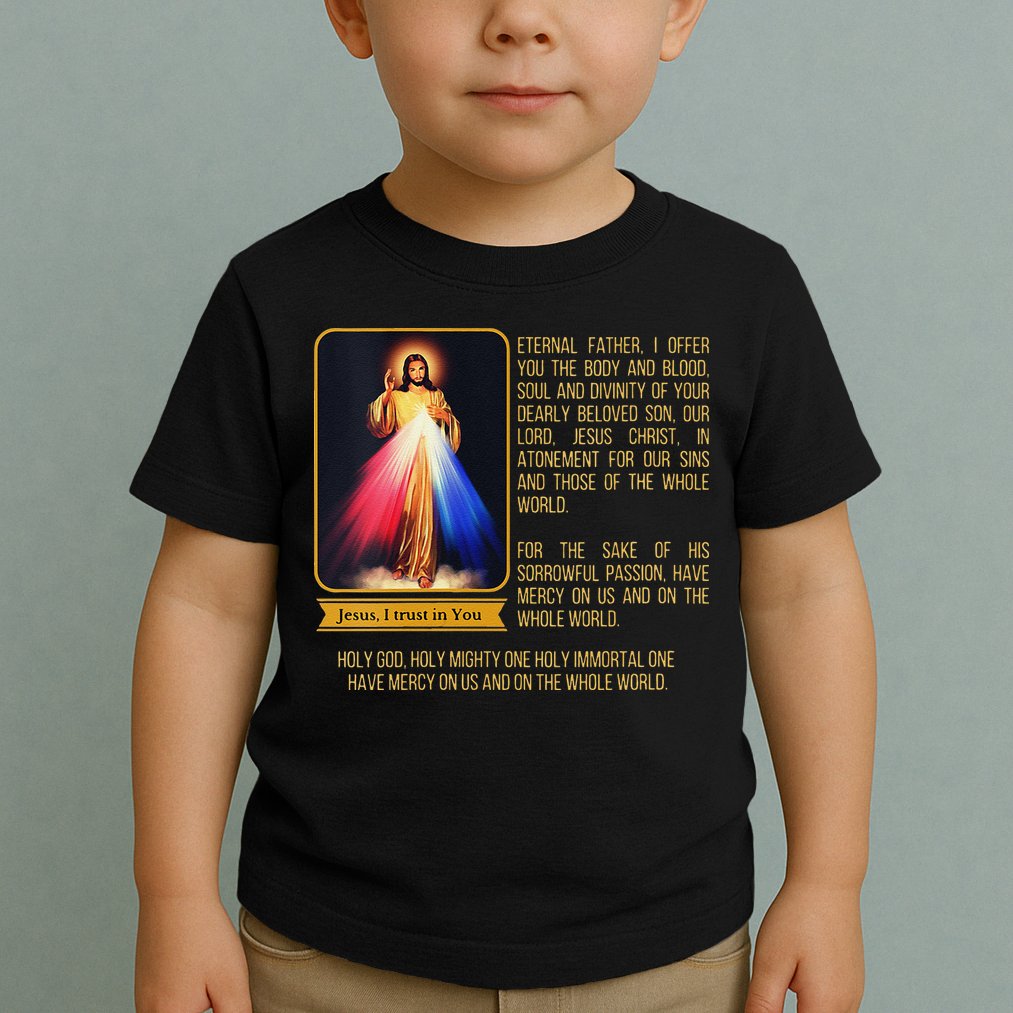 Funny Divine Mercy Jesus Image Chaplet Novena Prayer Catholic Toddler T-Shirt
