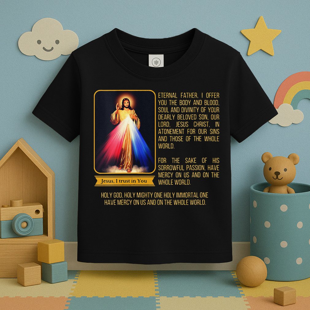Funny Divine Mercy Jesus Image Chaplet Novena Prayer Catholic Toddler T-Shirt