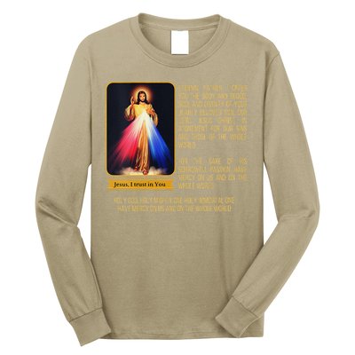 Funny Divine Mercy Jesus Image Chaplet Novena Prayer Catholic Long Sleeve Shirt
