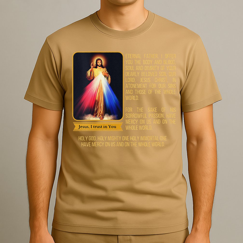 Funny Divine Mercy Jesus Image Chaplet Novena Prayer Catholic T-Shirt