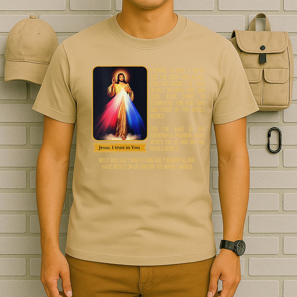 Funny Divine Mercy Jesus Image Chaplet Novena Prayer Catholic T-Shirt