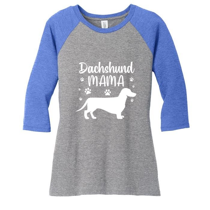 Funny Dachshund Mama Doxie Dog Lovers Gift Women's Tri-Blend 3/4-Sleeve Raglan Shirt