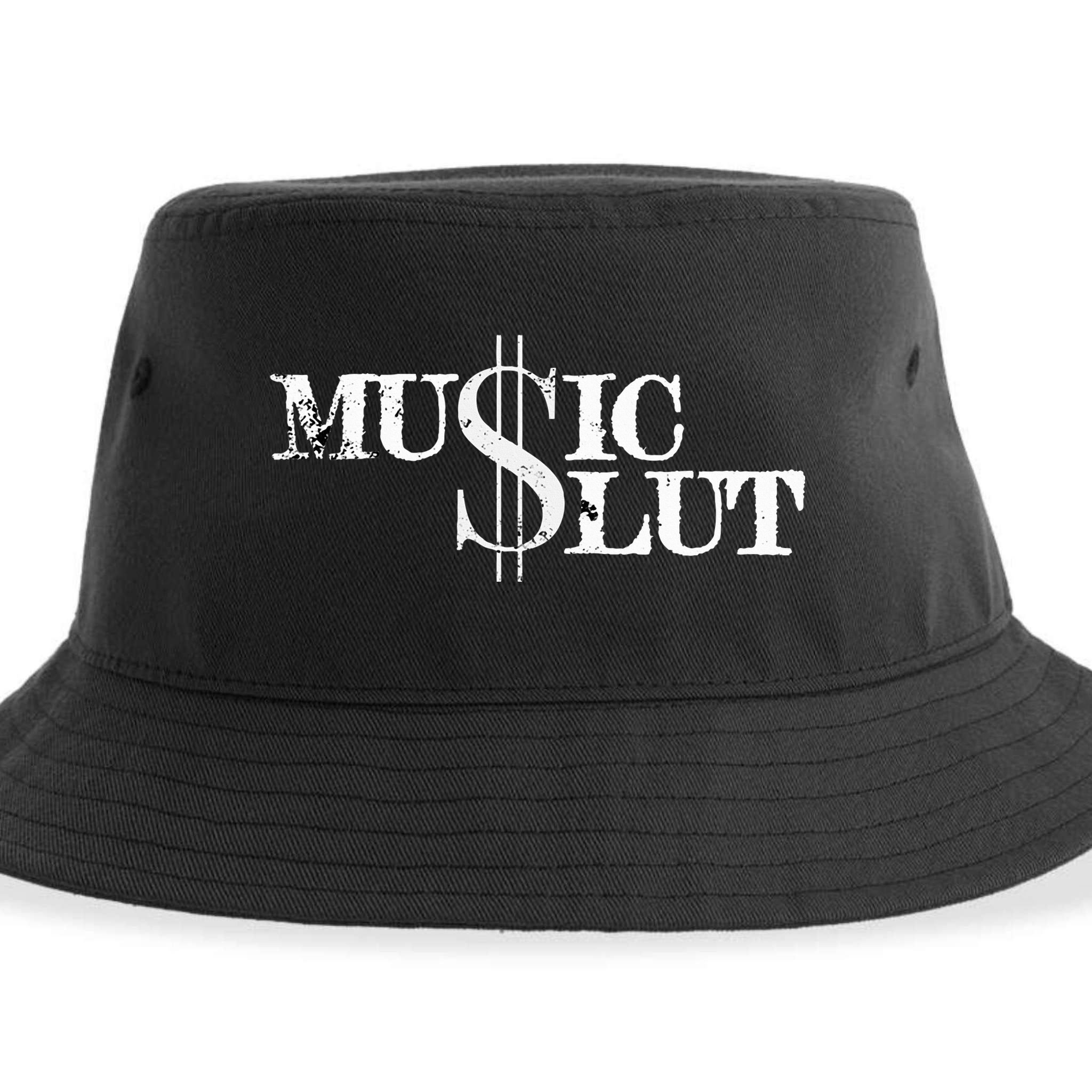 Funny Distressed Music Slut Sustainable Bucket Hat