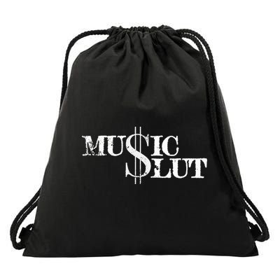 Funny Distressed Music Slut Drawstring Bag