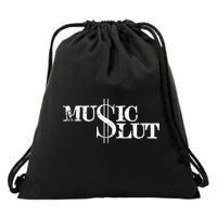 Funny Distressed Music Slut Drawstring Bag