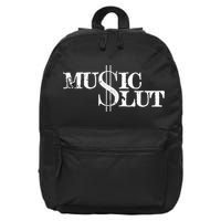 Funny Distressed Music Slut 16 in Basic Backpack