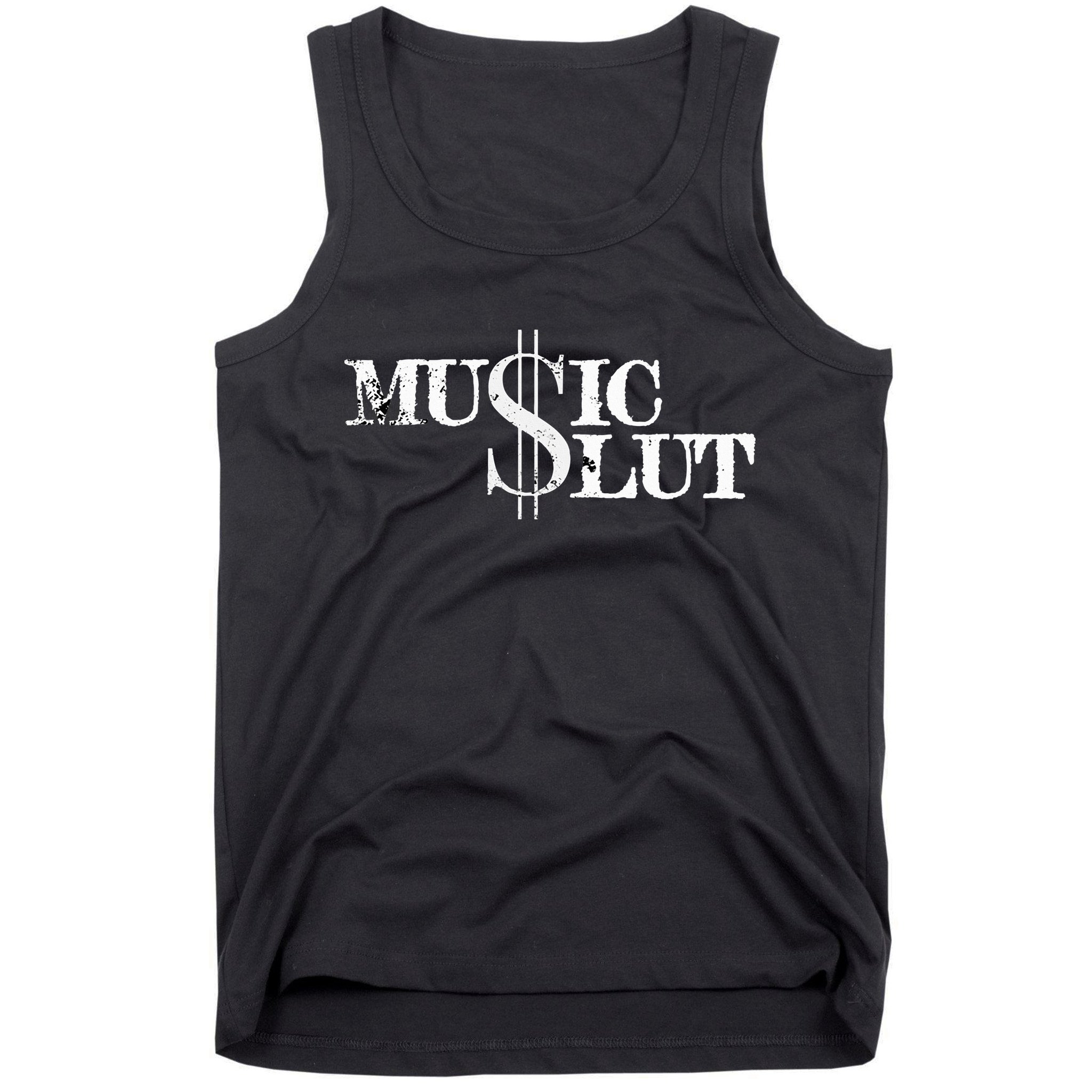 Funny Distressed Music Slut Tank Top