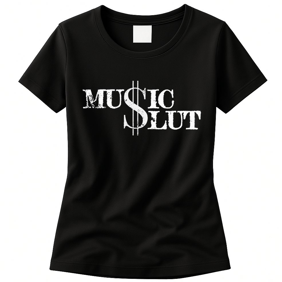 Funny Distressed Music Slut Womens T-Shirt