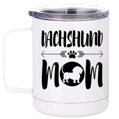 Funny Dachshund Mom Cute Dog Ironic Gift 12 oz Stainless Steel Tumbler Cup