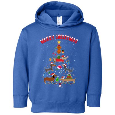 Funny Dachshund Merry Christmas Tree Gift Ornat Decor Gift Toddler Hoodie