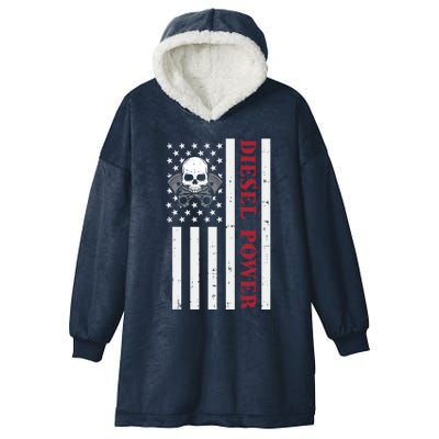 Funny Diesel Mechanic Motorcycle American Diesel Power Flag Cool Gift Hooded Wearable Blanket