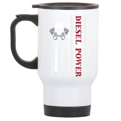 Funny Diesel Mechanic Motorcycle American Diesel Power Flag Cool Gift Stainless Steel Travel Mug