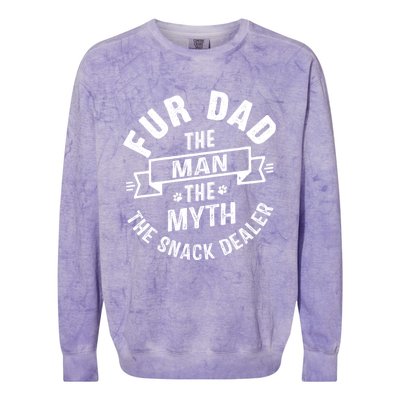 Fur Dad Man Myth Snack Dealer Funny Paw Cat Dog FatherS Day Colorblast Crewneck Sweatshirt