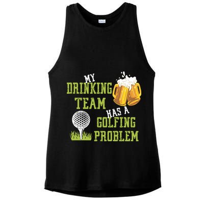 Father's Day My Drinking Team Has A Golfing Probably Gift For Dad Ladies PosiCharge Tri-Blend Wicking Tank