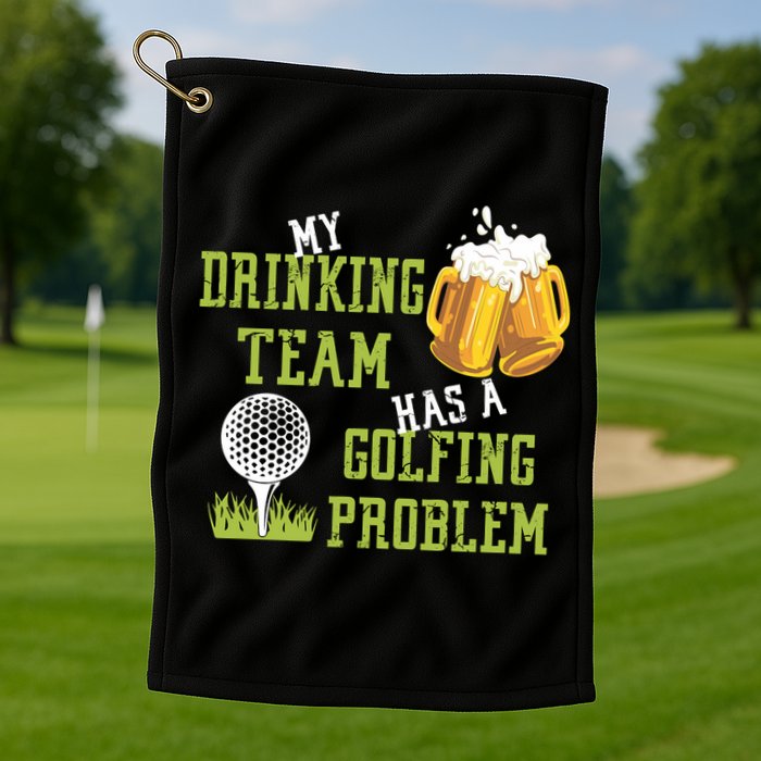 Father's Day My Drinking Team Has A Golfing Probably Gift For Dad Golf Towel