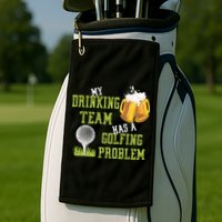 Father's Day My Drinking Team Has A Golfing Probably Gift For Dad Golf Towel