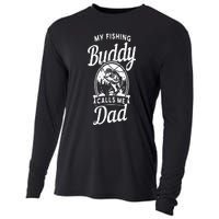 Fathers Day My Fishing Buddies Call Me Dad Birthday Men Cooling Performance Long Sleeve Crew