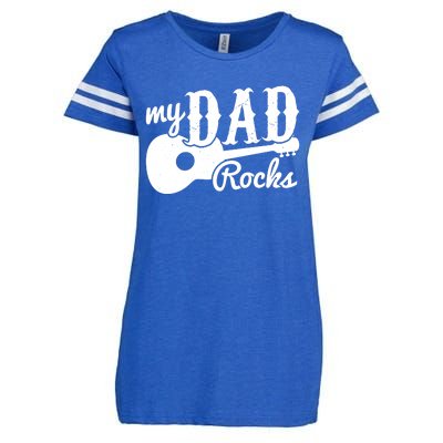 Fathers Day My Dad Rocks Music Lover Dad Meaningful Gift Enza Ladies Jersey Football T-Shirt