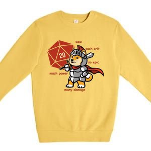 Funny DOGE Meme DnD Dungeons And Dragon Premium Crewneck Sweatshirt