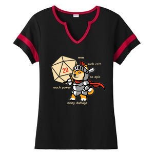 Funny DOGE Meme DnD Dungeons And Dragon Ladies Halftime Notch Neck Tee