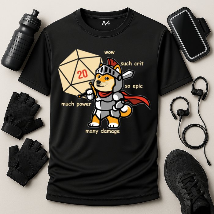 Funny DOGE Meme DnD Dungeons And Dragon Cooling Performance Crew T-Shirt