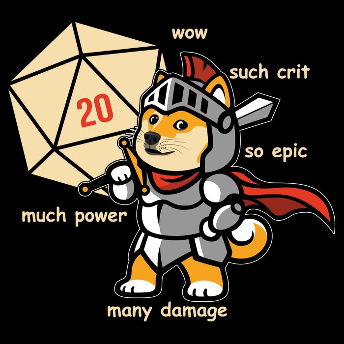 Funny DOGE Meme DnD Dungeons And Dragon Cooling Performance Crew T-Shirt