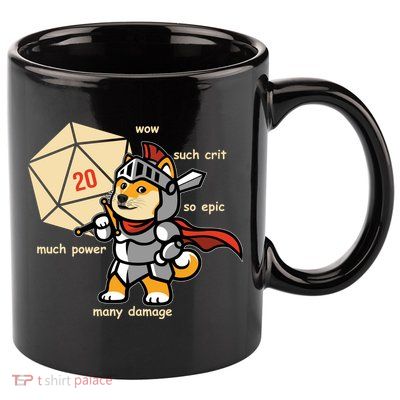 Funny DOGE Meme DnD Dungeons And Dragon 11oz C Handle Ceramic Mug