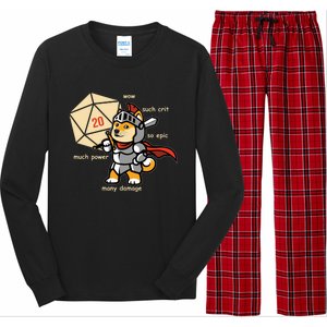 Funny DOGE Meme DnD Dungeons And Dragon Long Sleeve Pajama Set