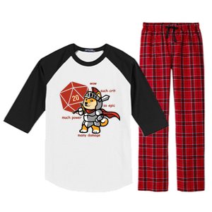 Funny DOGE Meme DnD Dungeons And Dragon Raglan Sleeve Pajama Set