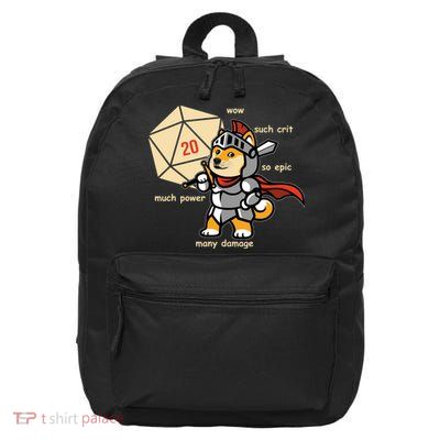 Funny DOGE Meme DnD Dungeons And Dragon 16 in Basic Backpack