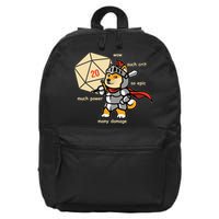 Funny DOGE Meme DnD Dungeons And Dragon 16 in Basic Backpack