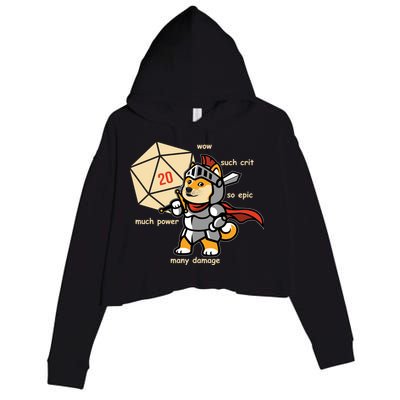 Funny DOGE Meme DnD Dungeons And Dragon Crop Fleece Hoodie