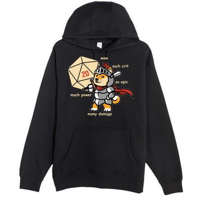 Funny DOGE Meme DnD Dungeons And Dragon Premium Pullover Hoodie