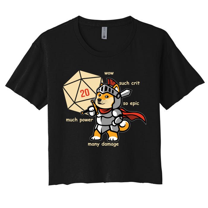 Funny DOGE Meme DnD Dungeons And Dragon Women's Crop Top Tee